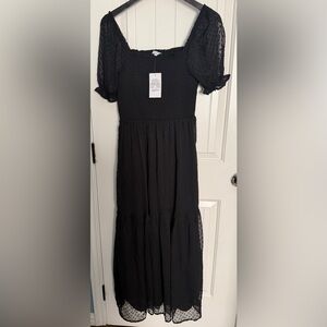 Patrons of Peace Black Puff Sleeve Maxi Dress